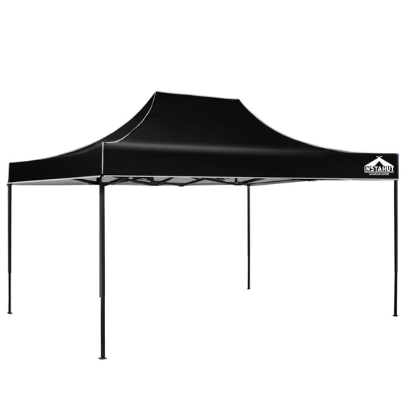 NNEDSZ Instahut Gazebo Pop Up Marquee 3x4.5 Outdoor Wedding Gazebos Base Pod Kit Black