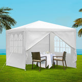 NNEDSZ Gazebo 3x3m Outdoor Marquee Side Wall Party Wedding Tent Camping White 4 Panel