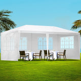 NNEDSZ Gazebo 3x6m Outdoor Marquee Side Wall Party Wedding Tent Camping White 4 Panel