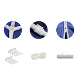 NNEDSZ Gazebo 3x9m Outdoor Marquee side Wall Gazebos Tent Canopy Camping Blue 8 Panel