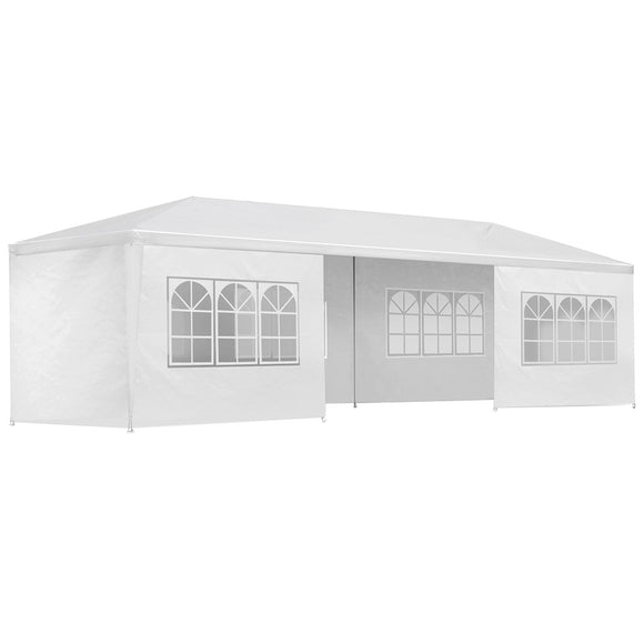 NNEDSZ Gazebo 3x9m Outdoor Marquee side Wall Gazebos Tent Canopy Camping White 8 Panel