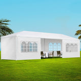 NNEDSZ Gazebo 3x9m Outdoor Marquee side Wall Gazebos Tent Canopy Camping White 8 Panel