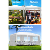 NNEDSZ Instahut Gazebo 3x6 Outdoor Marquee Side Wall Party Wedding Tent Camping White