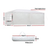 NNEDSZ Gazebo Outdoor Marquee Wedding Gazebos Party Tent Camping White 3x6m