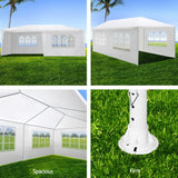 NNEDSZ Gazebo Outdoor Marquee Wedding Gazebos Party Tent Camping White 3x6m