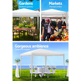 NNEDSZ Instahut Wedding Gazebo Outdoor Marquee Party Tent Event Canopy Camping 3x3 White