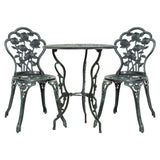 NNEDSZ Outdoor Furniture Chairs Table 3pc Aluminium Bistro Green