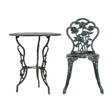 NNEDSZ Outdoor Furniture Chairs Table 3pc Aluminium Bistro Green