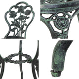 NNEDSZ Outdoor Furniture Chairs Table 3pc Aluminium Bistro Green