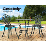 NNEDSZ Outdoor Furniture Chairs Table 3pc Aluminium Bistro Green