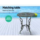 NNEDSZ Outdoor Furniture Chairs Table 3pc Aluminium Bistro Green