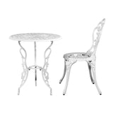 NNEDSZ Outdoor Furniture Chairs Table 3pc Aluminium Bistro White