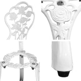 NNEDSZ Outdoor Furniture Chairs Table 3pc Aluminium Bistro White