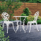 NNEDSZ Outdoor Furniture Chairs Table 3pc Aluminium Bistro White
