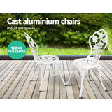 NNEDSZ Outdoor Furniture Chairs Table 3pc Aluminium Bistro White
