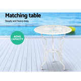 NNEDSZ Outdoor Furniture Chairs Table 3pc Aluminium Bistro White