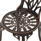 NNEDSZ 3PC Outdoor Setting Cast Aluminium Bistro Table Chair Patio Bronze