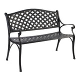 NNEDSZ Garden Bench Outdoor Seat Chair Cast Aluminium Park Black