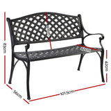 NNEDSZ Garden Bench Outdoor Seat Chair Cast Aluminium Park Black