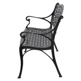 NNEDSZ Garden Bench Outdoor Seat Chair Cast Aluminium Park Black