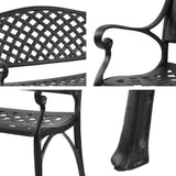 NNEDSZ Garden Bench Outdoor Seat Chair Cast Aluminium Park Black