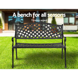 NNEDSZ Garden Bench Outdoor Seat Chair Cast Aluminium Park Black