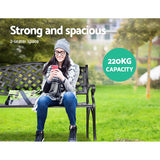 NNEDSZ Garden Bench Outdoor Seat Chair Cast Aluminium Park Black