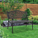 NNEDSZ Garden Bench Outdoor Seat Chair Cast Aluminium Park Black