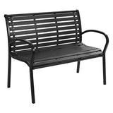 NNEDSZ Garden Bench Outdoor Furniture Chair Steel Lounge Backyard Patio Park Black