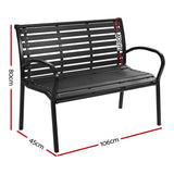 NNEDSZ Garden Bench Outdoor Furniture Chair Steel Lounge Backyard Patio Park Black