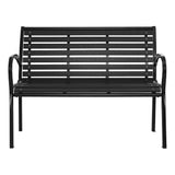 NNEDSZ Garden Bench Outdoor Furniture Chair Steel Lounge Backyard Patio Park Black