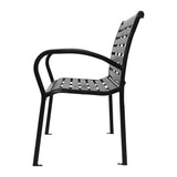 NNEDSZ Garden Bench Outdoor Furniture Chair Steel Lounge Backyard Patio Park Black