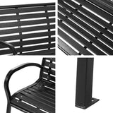 NNEDSZ Garden Bench Outdoor Furniture Chair Steel Lounge Backyard Patio Park Black