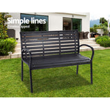 NNEDSZ Garden Bench Outdoor Furniture Chair Steel Lounge Backyard Patio Park Black