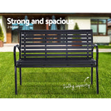 NNEDSZ Garden Bench Outdoor Furniture Chair Steel Lounge Backyard Patio Park Black