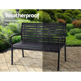 NNEDSZ Garden Bench Outdoor Furniture Chair Steel Lounge Backyard Patio Park Black