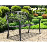 NNEDSZ Bench Seat Outdoor Chair Steel Iron Patio Furniture Lounge Porch Lounger Vintage Black Gardeon