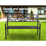NNEDSZ Bench Seat Outdoor Chair Steel Iron Patio Furniture Lounge Porch Lounger Vintage Black Gardeon
