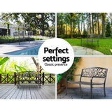 NNEDSZ Bench Seat Outdoor Chair Steel Iron Patio Furniture Lounge Porch Lounger Vintage Black Gardeon