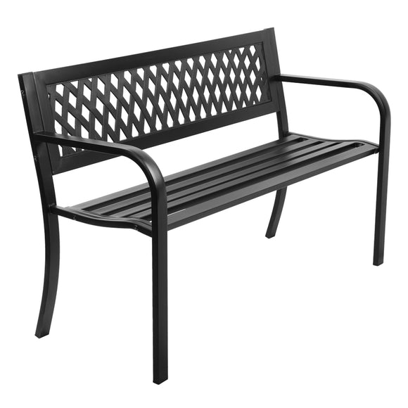 NNEDSZ Cast Iron Modern Garden Bench - Black