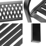 NNEDSZ Cast Iron Modern Garden Bench - Black