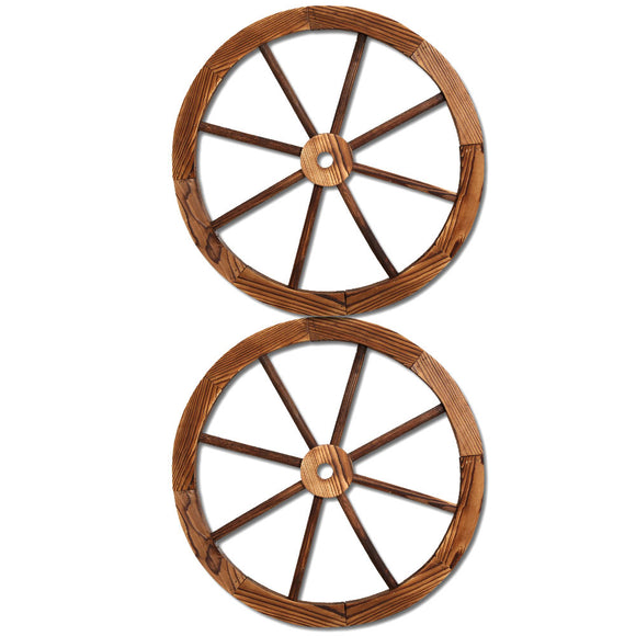 NNEDSZ Wooden Wagon Wheel X2