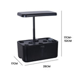 NNEMB 8 Pod Indoor Hydroponic Growing System-with Water Level Window & Pump-Black