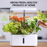 NNEMB 8 Pod Indoor Hydroponic Growing System-with Water Level Window & Pump-White