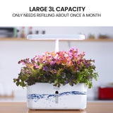 NNEMB 8 Pod Indoor Hydroponic Growing System-with Water Level Window & Pump-White