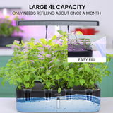 NNEMB 12 Pod Indoor Hydroponic Growing System-with Water Level Window & Pump-Black