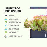 NNEMB 12 Pod Indoor Hydroponic Growing System-with Water Level Window & Pump-Black