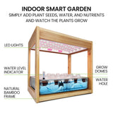 NNEMB 12 Pod Indoor Hydroponic Growing System with Bamboo Frame & LED Lights