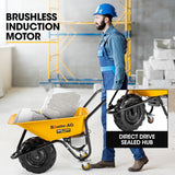NNEMB 40V Battery Powered Wheelbarrow Motorised Electric-80L Bucket Volume-260kg Capacity