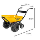 NNEMB 40V Battery Powered Wheelbarrow Motorised Electric-100L Bucket Volume-4 Wheel-260kg Capacity